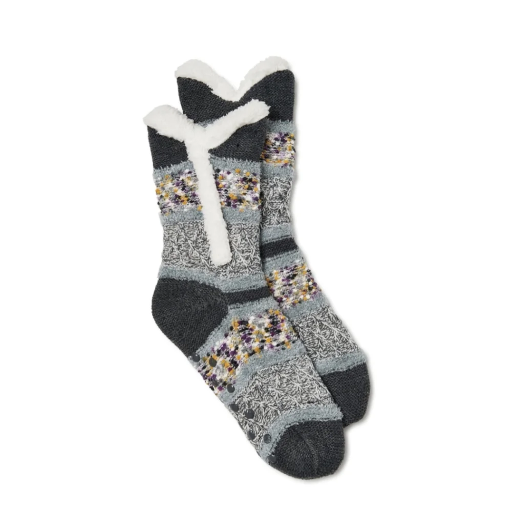 NWT Secret Treasures Colossal Cozy Striped Slipper Socks Size L